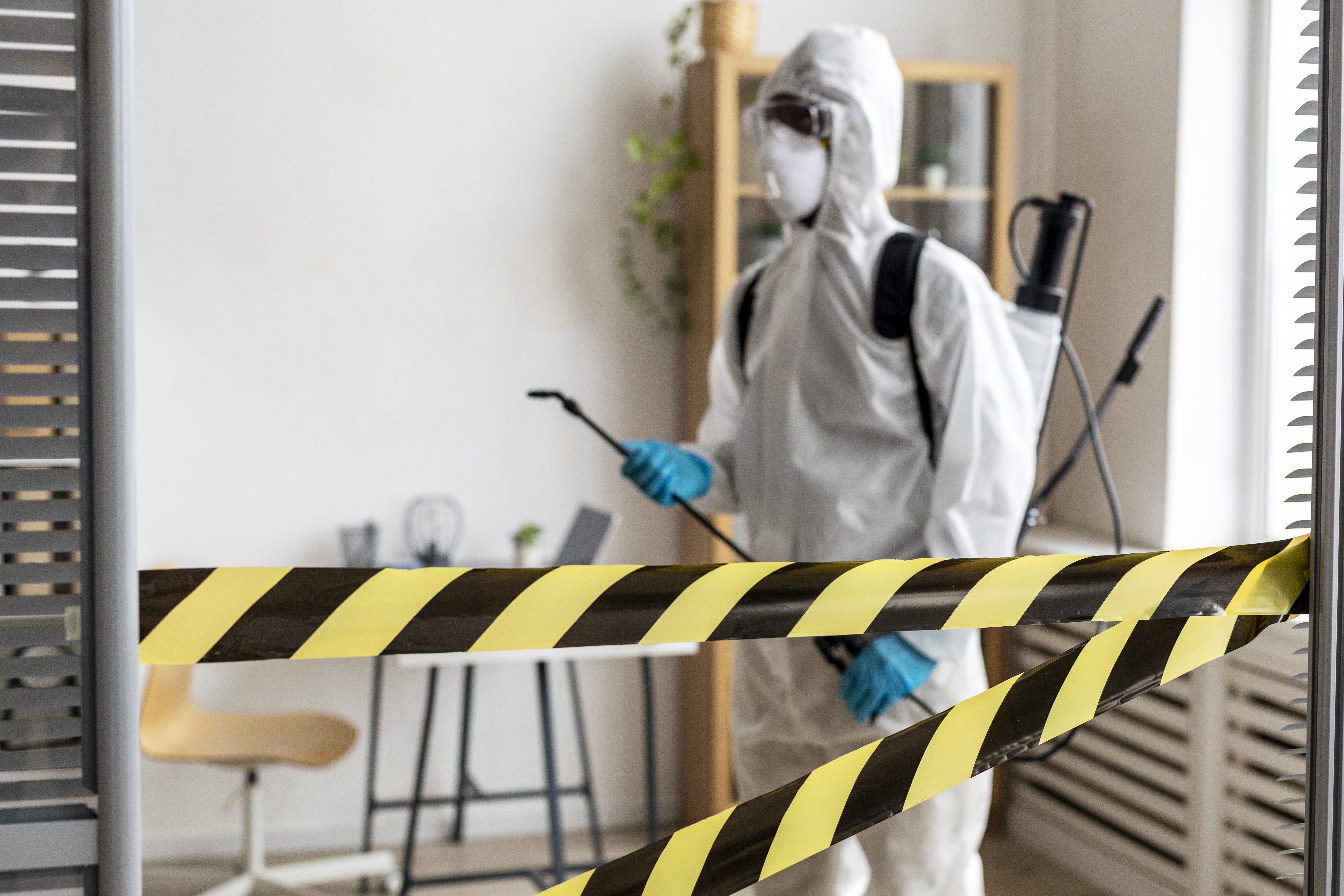 Crime scene cleanup professionals